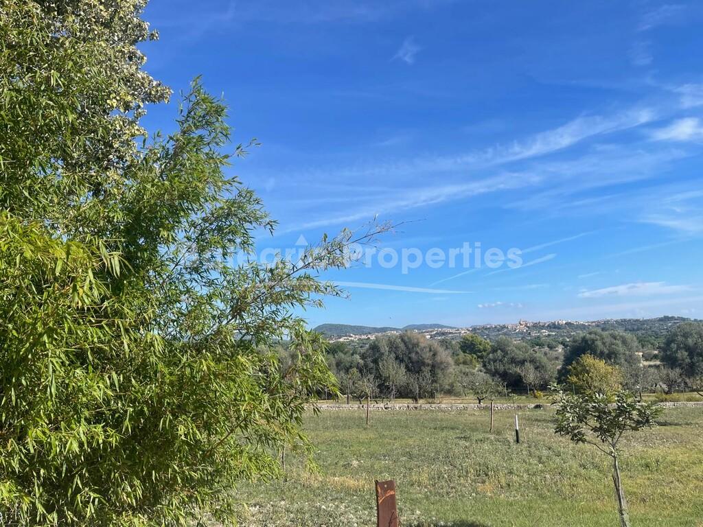 Large country side plot with building licence in place in Moscari village with amazing views to the Campanet village, and the mountains