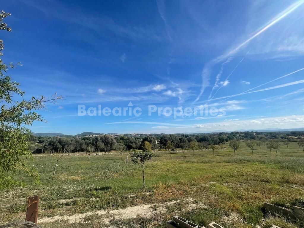Large country side plot with building licence in place in Moscari village with amazing views to the Campanet village, and the mountains