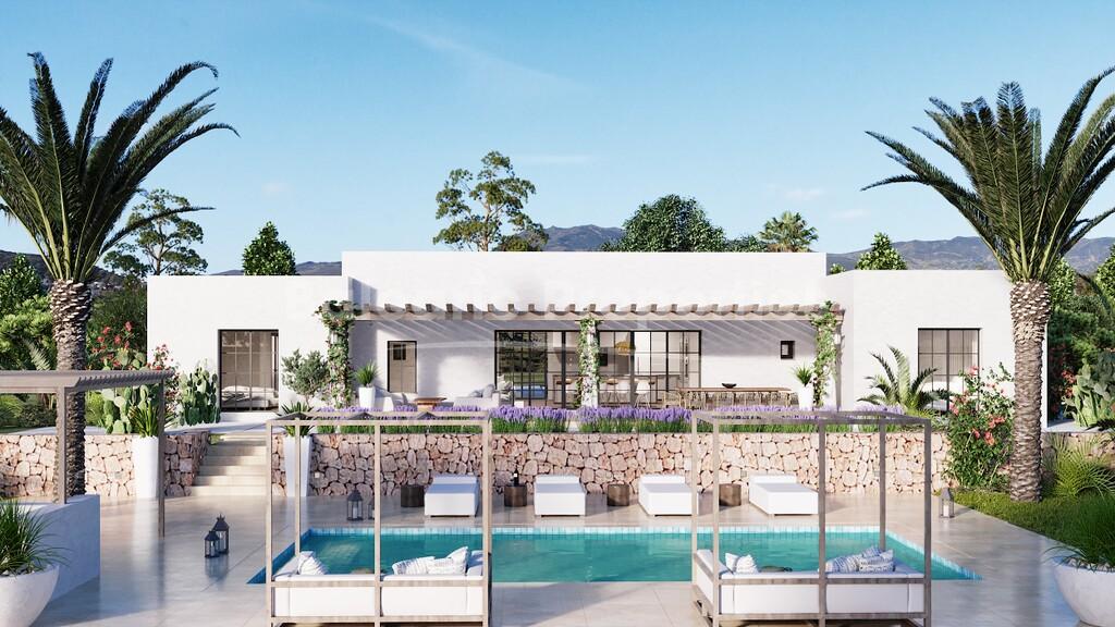 Large plot with villa project for sale near Santa Gertrudis and Ibiza town