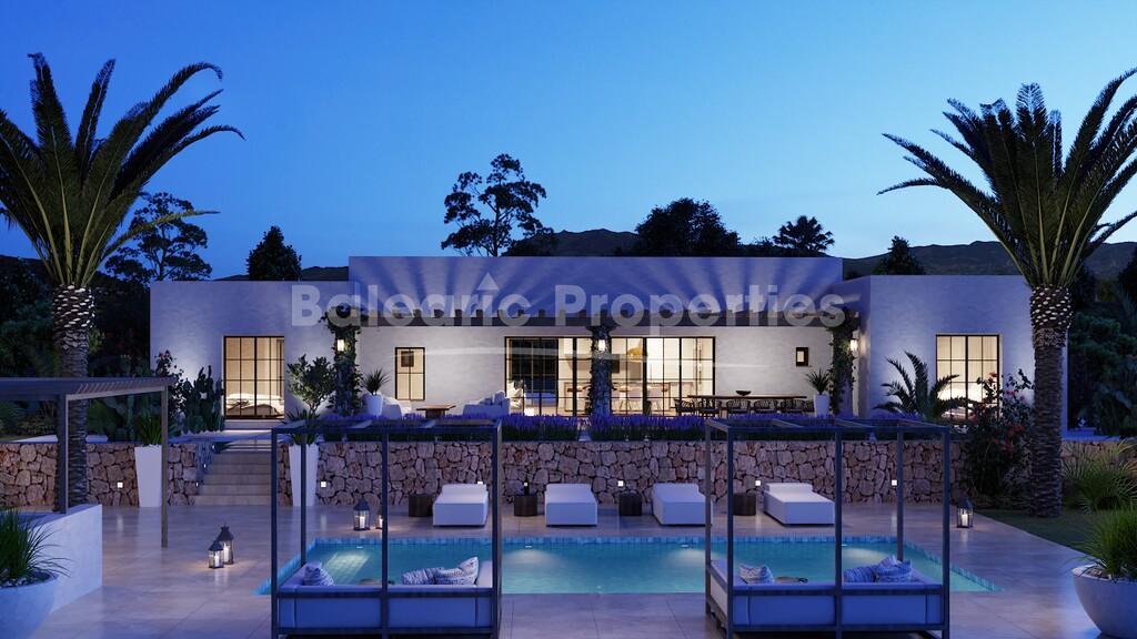 Large plot with villa project for sale near Santa Gertrudis and Ibiza town