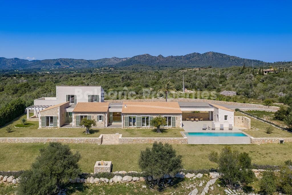 Luxurious new finca with sea view for sale near Sant Llorenç, Northeast Mallorca
