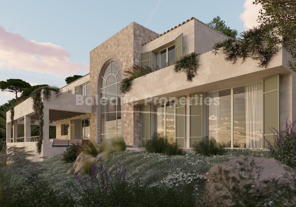 Plot with building license with mountain views for sale near the beach in Santa Ponsa, Mallorca
