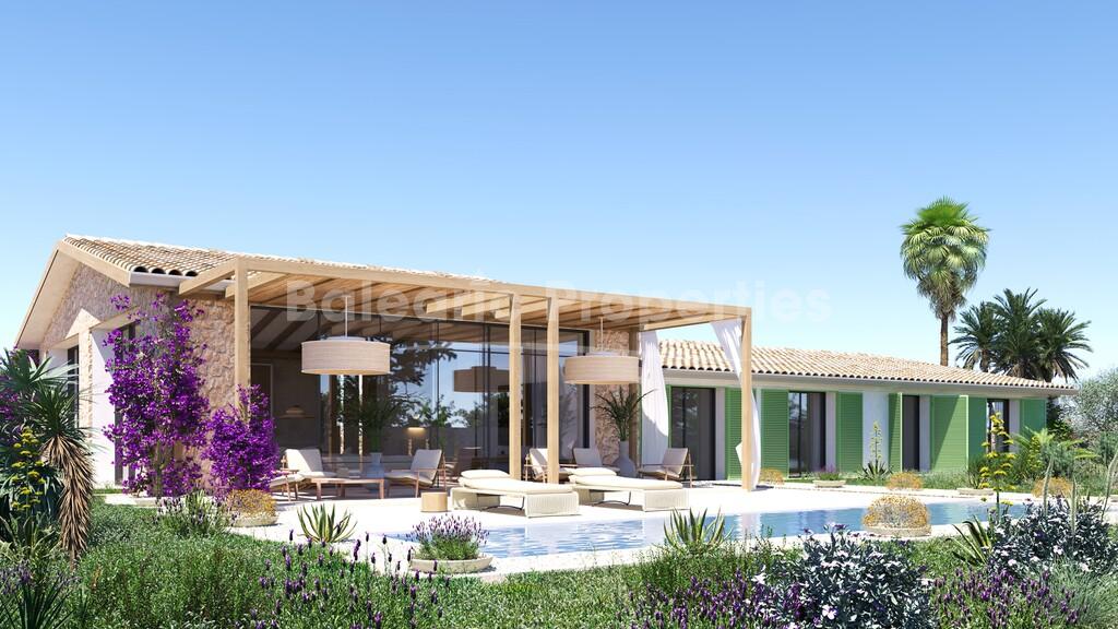 Exclusive new estate project with guest house for sale in Llucmajor, South Mallorca