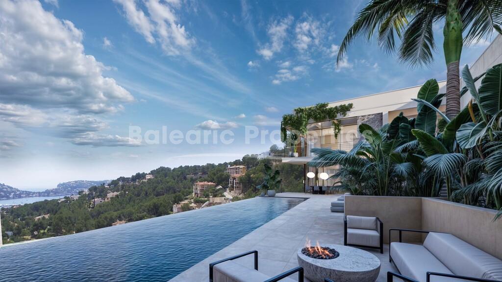 Exclusive sea view plot with villa project for sale in Puerto Andratx, Southwest Mallorca