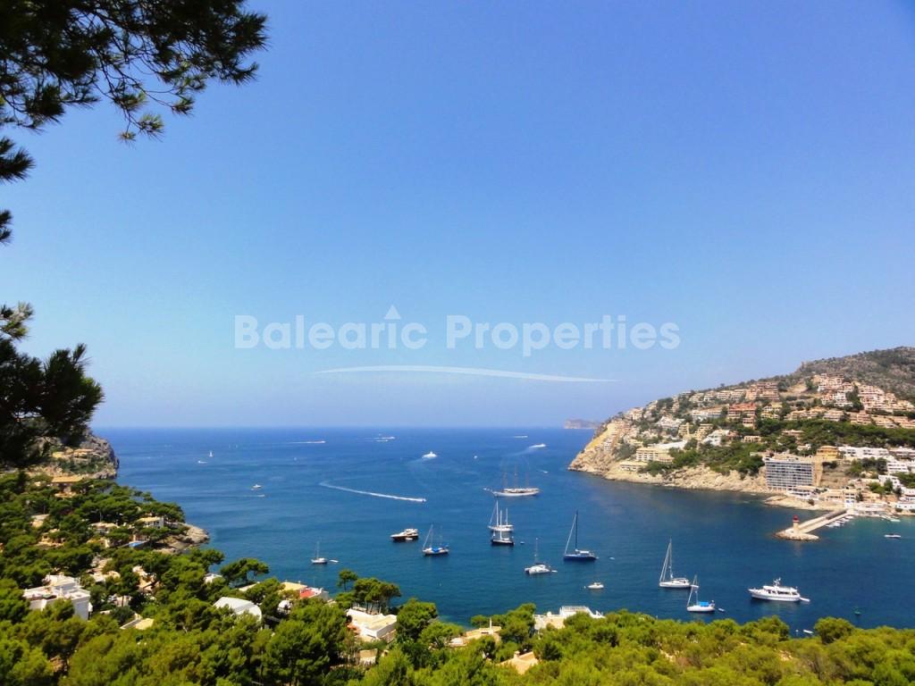 Sea view plot with license for sale in Puerto Andratx, Southwest Mallorca