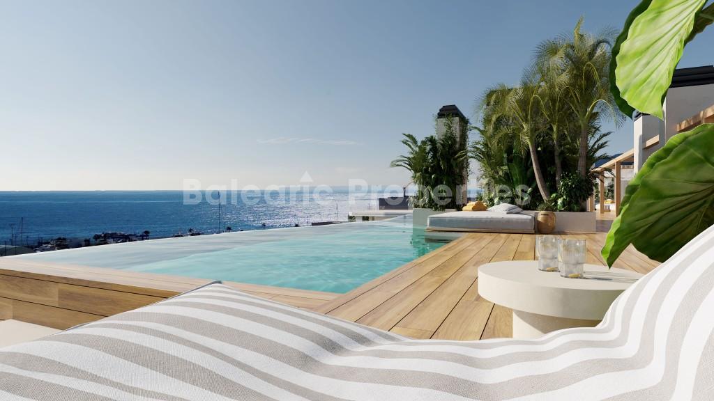 Luxury sea view penthouse with roof terrace pool for sale in Santa Eulalia, Ibiza