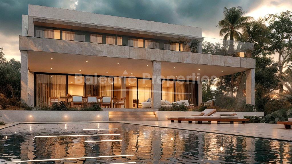 Modern villa under construction for sale in Nova Santa Ponsa, Southwest Mallorca
