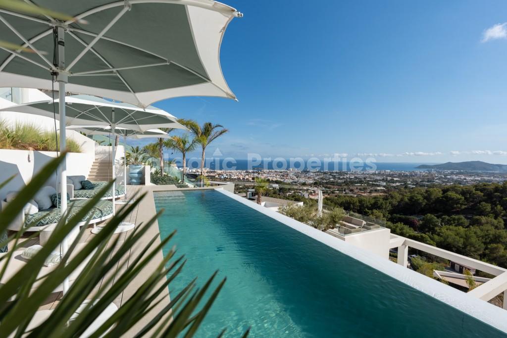 Exclusive contemporary villa with panoramic views for sale in Cas Mut, Ibiza Town