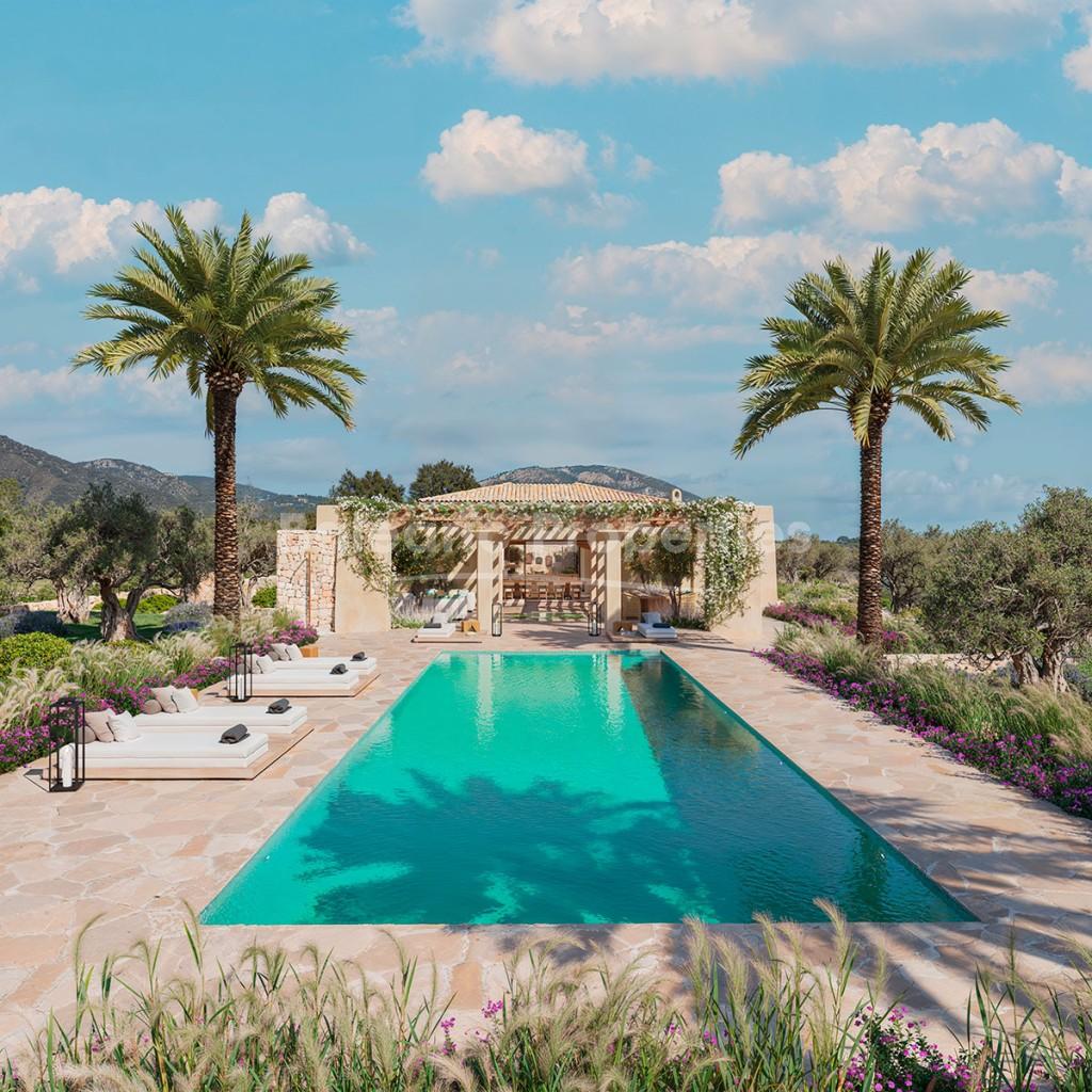 Elegant Ibizan-style finca for sale in Sant Llorenc, East Mallorca
