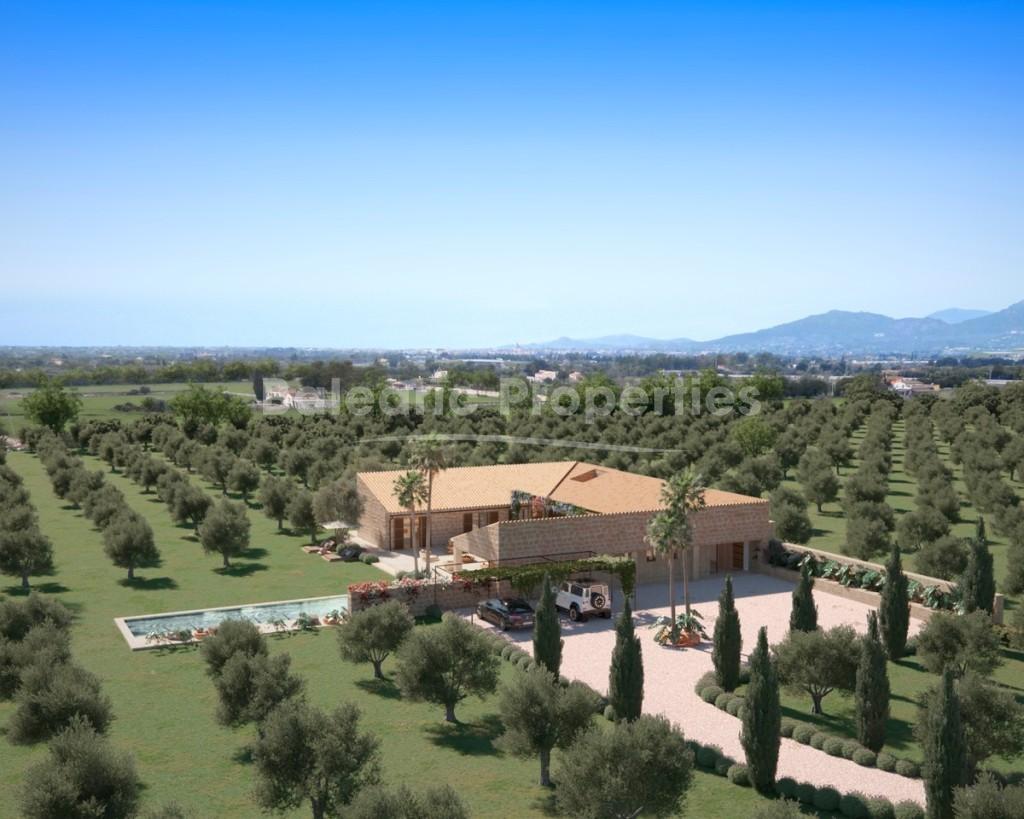 Ländliches Grundstück mit Villenprojekt kaufen in Binissalem, Zentral-Mallorca
