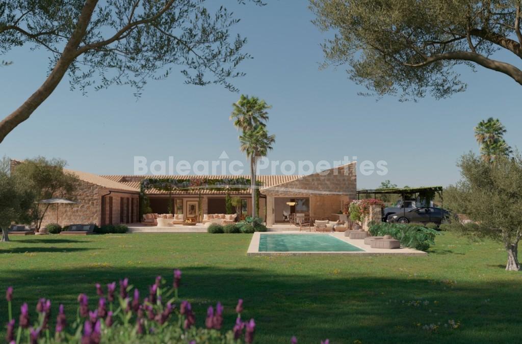 Large rural plot with villa project for sale near Binissalem, Central Mallorca
