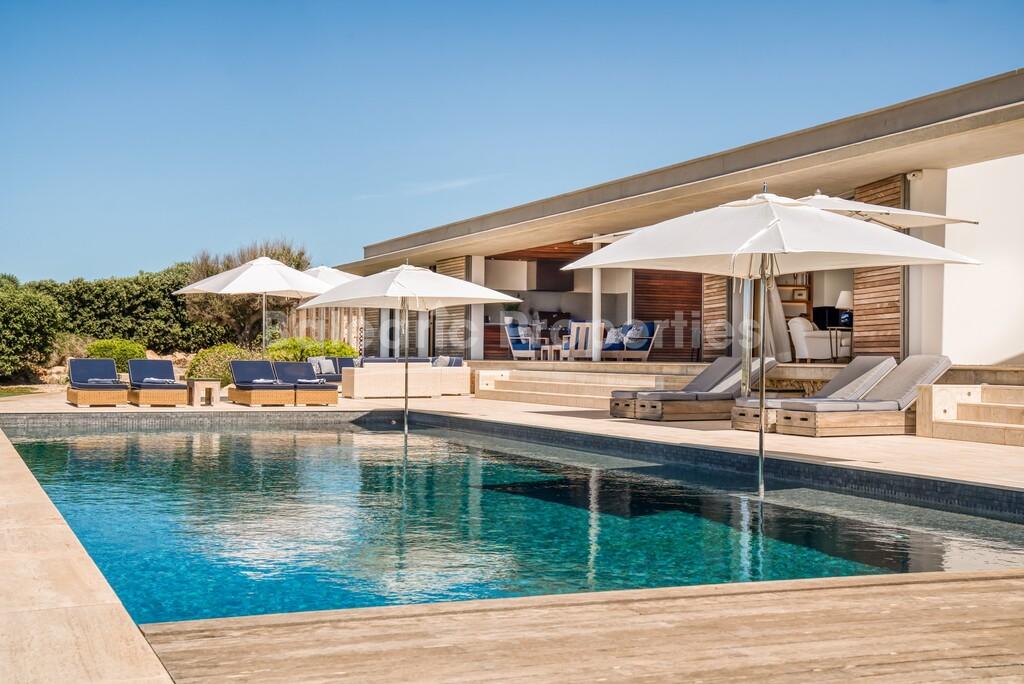 State-of-the-art frontline villa with sea views for sale in Binidalí, Menorca