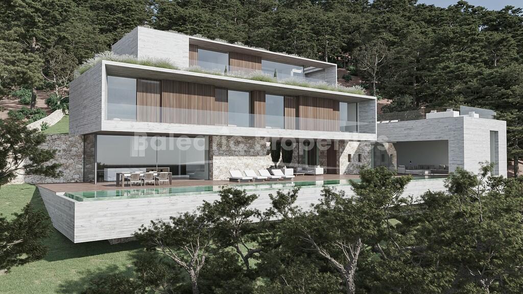 Parcela con vistas a la bahía de Palma y proyecto de villa en venta en Palma, Mallorca