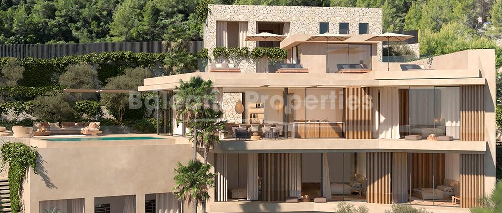 Parcela con licencia de construcción y vistas a la bahía de Palma en venta en Son Vida, Mallorca