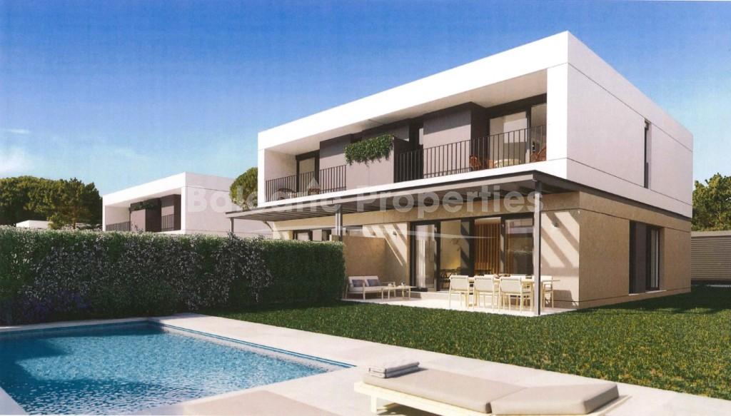 Newly built semi-detached houses for sale with private garden and pool near Llucmajor, Mallorca