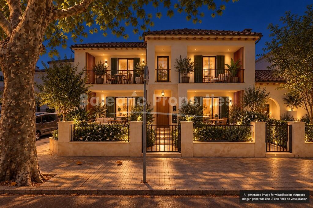 Corner house with development potential for sale in Pollensa, north Mallorca