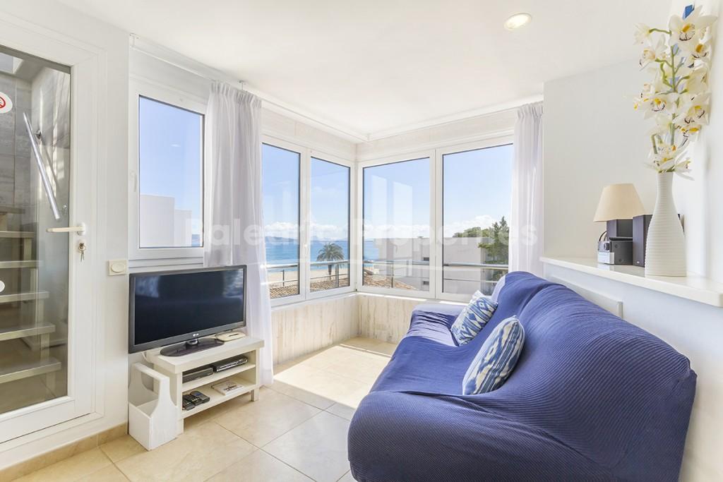 Frontline penthouse with sea views and holiday license for sale in Puerto Pollensa, Mallorca
