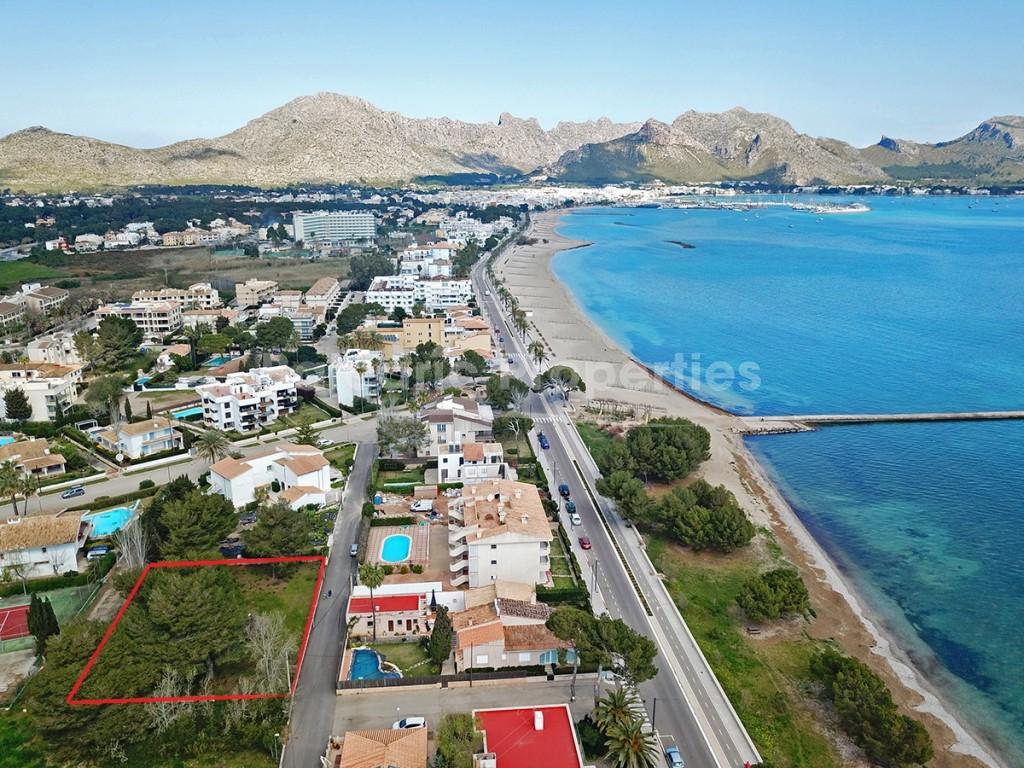 Rarely available plot for sale, second line from the sea in Puerto Pollensa, Mallorca