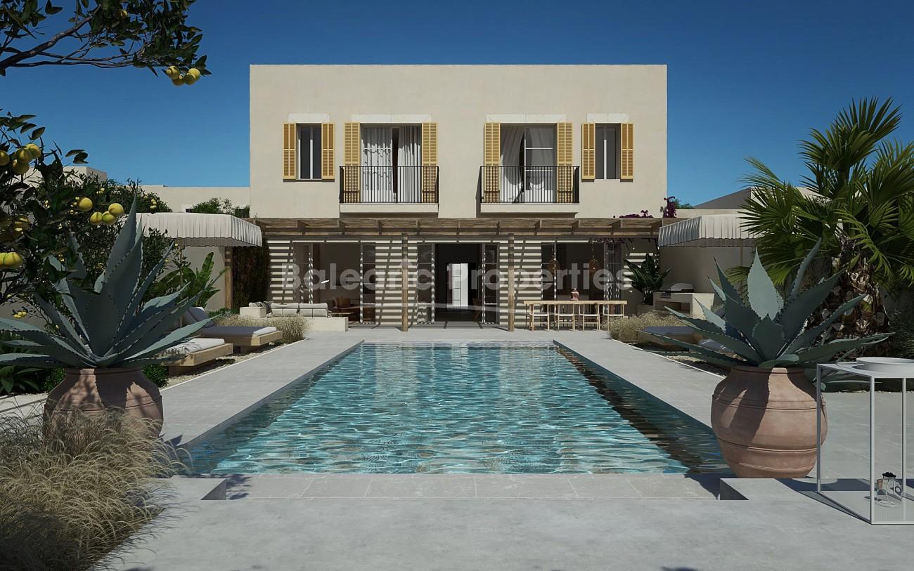 Adosado de lujo de nueva construcción con una increíble piscina de 40 m2 en venta en Ses Salines, Mallorca