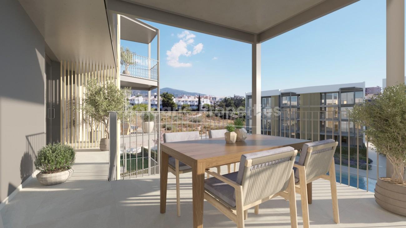 New apartments for sale with community pool and gardens in Palmanova, Mallorca