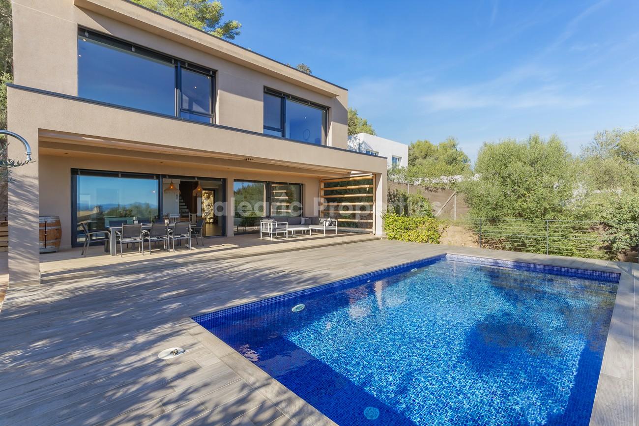 Modern mountain view villa with pool for sale close to Pollensa, Mallorca