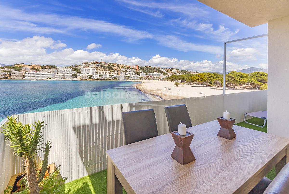Sea front apartment direct next to the beach for sale in Santa Ponsa, Mallorca